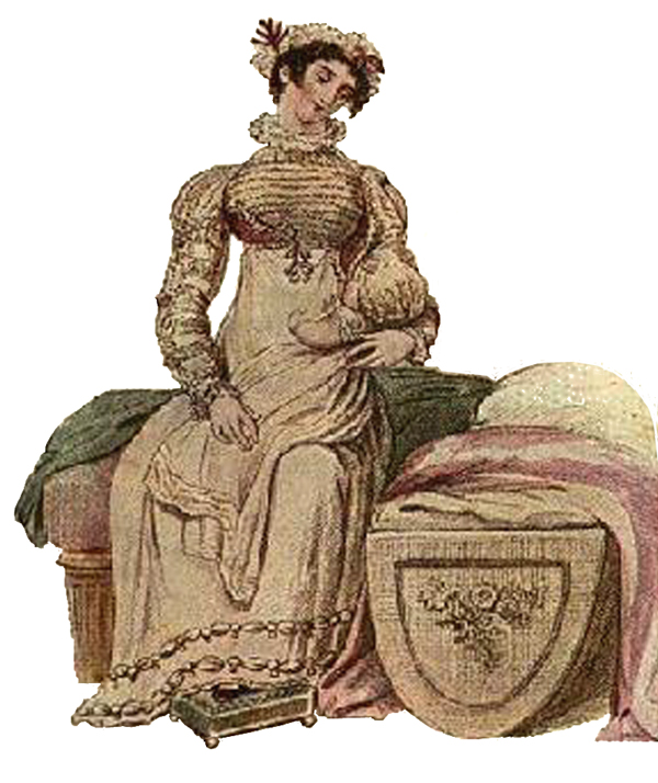 dMother in Morning dress with Infant (two rouleaux trimming) 1814